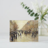 Boulevard Poissonniere in the Rain, c.1885 Briefkaart (Staand voorkant)