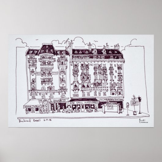 Boulevard Raspail, Parijs, Frankrijk Poster (Voorkant)