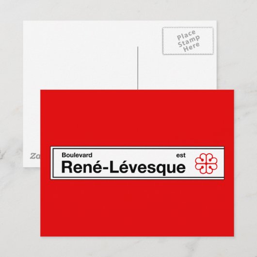 Boulevard Rene-Levesque, Montreal Street Sign Briefkaart (Voorkant / Achterkant)