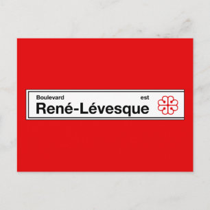 Boulevard Rene-Levesque, Montreal Street Sign Briefkaart