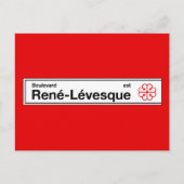 Boulevard Rene-Levesque, Montreal Street Sign Briefkaart (Voorkant)
