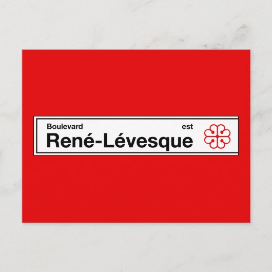 Boulevard Rene-Levesque, Montreal Street Sign Briefkaart (Voorkant)
