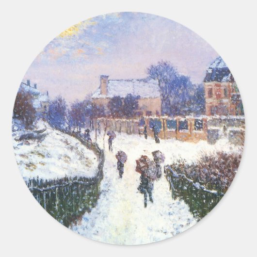 Boulevard Saint Denis Argenteuil door Claude Monet Ronde Sticker (Voorkant)