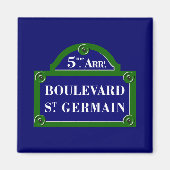 Boulevard Saint-Germain, Parijs Straatbord Magneet (Voorkant)