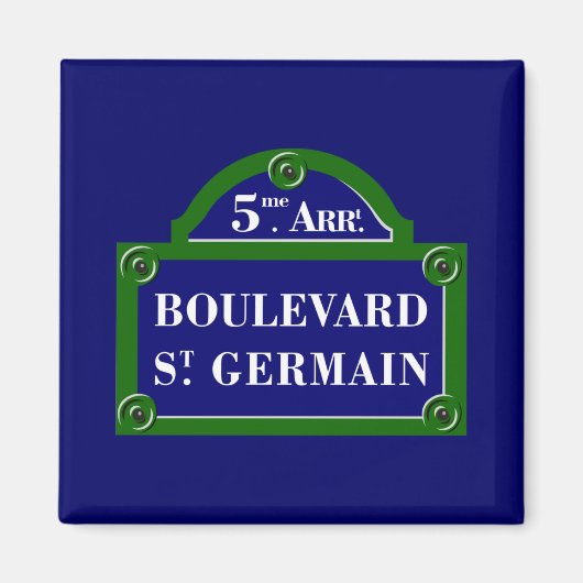 Boulevard Saint-Germain, Parijs Straatbord Magneet (Voorkant)