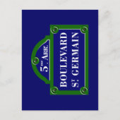 Boulevard Saint-Germain, Paris Street Sign Briefkaart (Voorkant)
