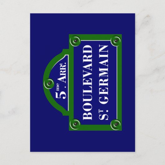 Boulevard Saint-Germain, Paris Street Sign Briefkaart (Voorkant)