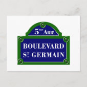 Boulevard Saint-Germain, Paris Street Sign Briefkaart (Voorkant)