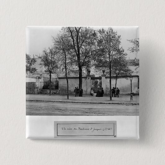 Boulevard Saint-Jacques Vierkante Button 5,1 Cm (Voorkant)