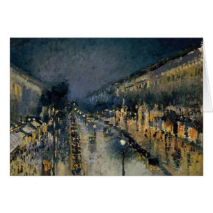 Boulevarde Montmartre in Night ~ Camille Pissarro