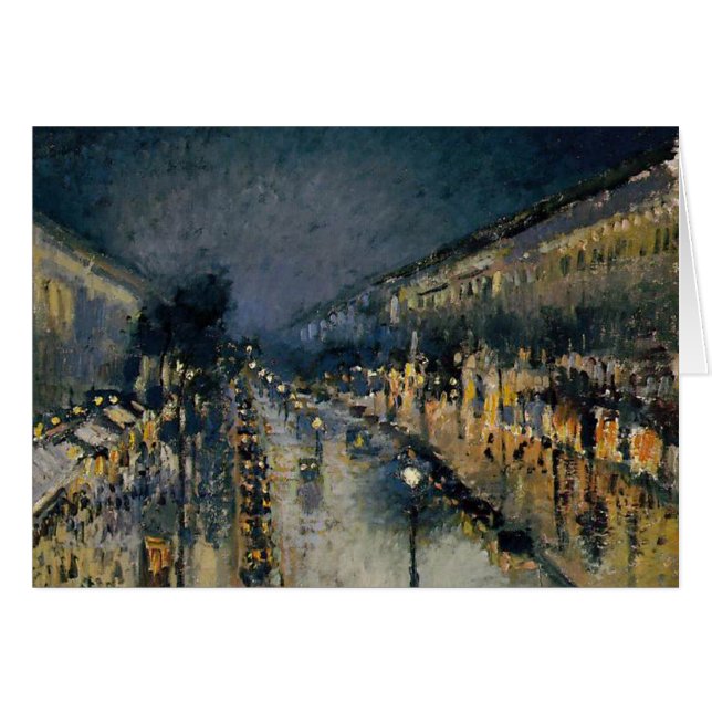 Boulevarde Montmartre in Night ~ Camille Pissarro (Voorkant Horizontaal)