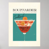 Boulevardier Cocktail Classic Recipe Poster (Voorkant)