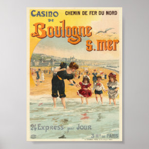 Boulogne sur mer Frankrijk Vintage Poster 1890