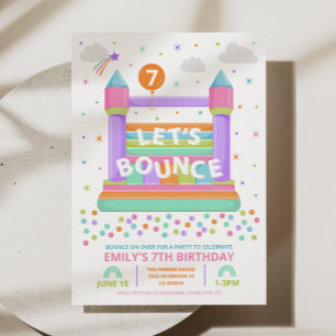 Bounce Birthday Party Invitation Kaart