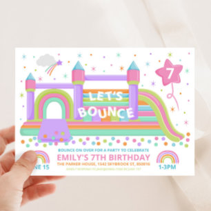 Bounce Birthday Party Invitation Kaart