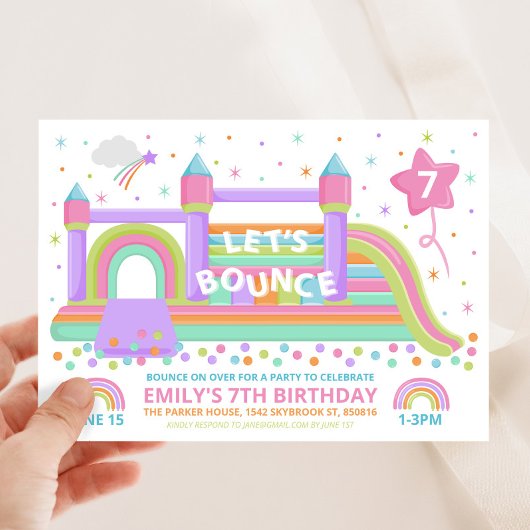 Bounce Birthday Party Invitation Kaart