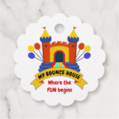 BOUNCE BOUNCY HOUSE VERJAARDAGSFEESTJE relatiegesc Bedankjes Labels (Achterkant)