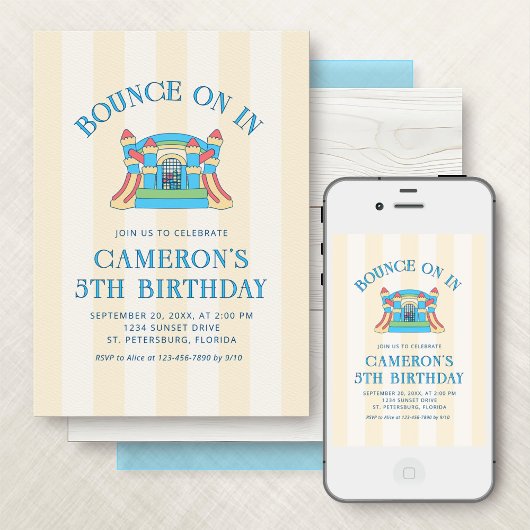 Bounce Castle House verjaardagsuitnodiging Kaart