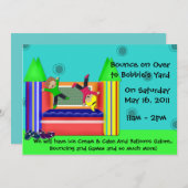 Bounce Castle Invitation Kaart (Voorkant / Achterkant)