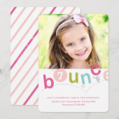 Bounce Girls Birthday Party Kaart (Voorkant / Achterkant)
