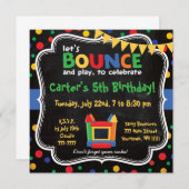 Bounce House and Inflatables Birthday Uitnodiging (Voorkant / Achterkant)