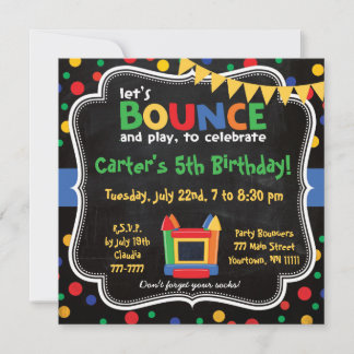 Bounce House and Inflatables Birthday Uitnodiging