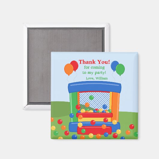 Bounce House Birthday Bedankt Magnet (Voorkant / Achterkant)