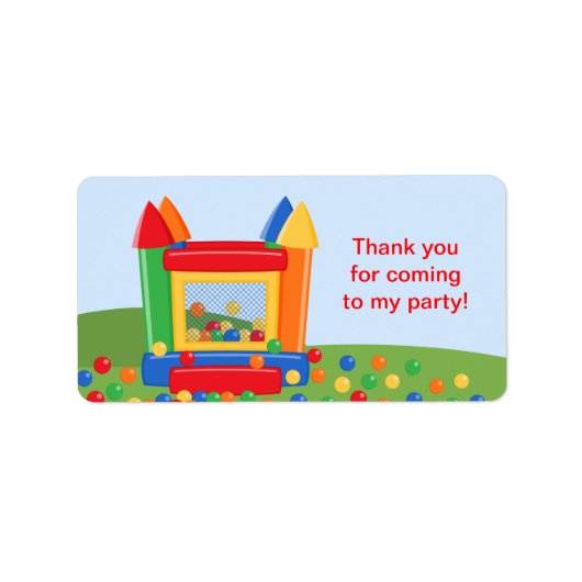 Bounce House Birthday Favor Tag Label (Voorkant)