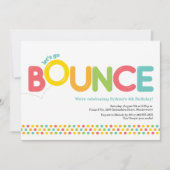 Bounce House Birthday Invitation Pink & Aqua Kaart (Voorkant)