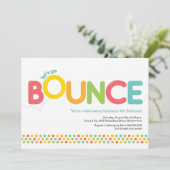 Bounce House Birthday Invitation Pink & Aqua Kaart (Staand voorkant)