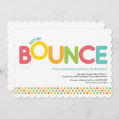 Bounce House Birthday Invitation Pink & Aqua Kaart (Voorkant / Achterkant)