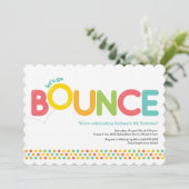Bounce House Birthday Invitation Pink & Aqua Kaart (Staand voorkant)