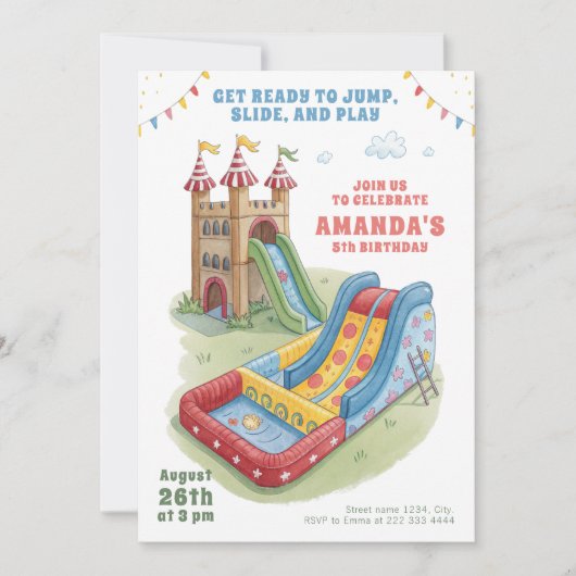 Bounce House Birthday Kaart (Voorkant)