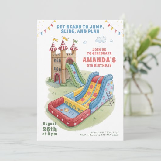 Bounce House Birthday Kaart (Staand voorkant)