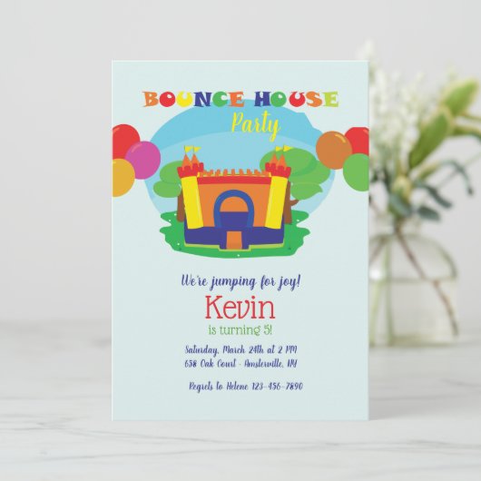 Bounce House Birthday Party Kaart (Staand voorkant)