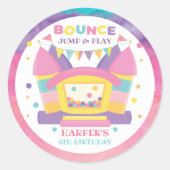 Bounce House Birthday Party Ronde Sticker (Voorkant)