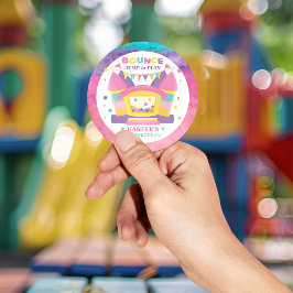 Bounce House Birthday Party Ronde Sticker