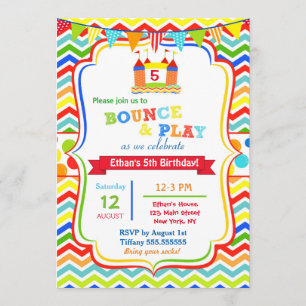 Bounce House Birthday Party Uitnodigingen