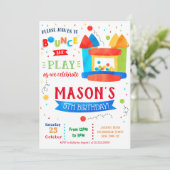 Bounce House Birthday Party Uitnodigingen (Staand voorkant)