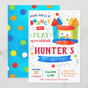 Bounce House Birthday Party Uitnodigingen