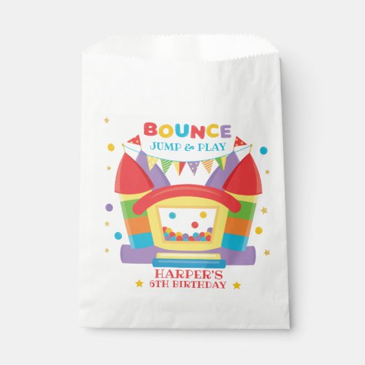 Bounce House Birthday Rainbow Bedankzakje (Voorkant)