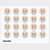 Bounce House Birthday Rainbow Ronde Sticker (Vel)