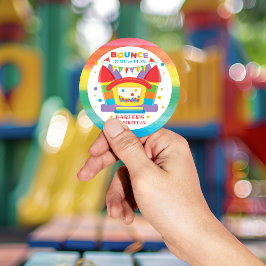 Bounce House Birthday Rainbow Ronde Sticker