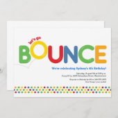 Bounce House Birthday Red Blue yellow Green Kaart (Voorkant / Achterkant)