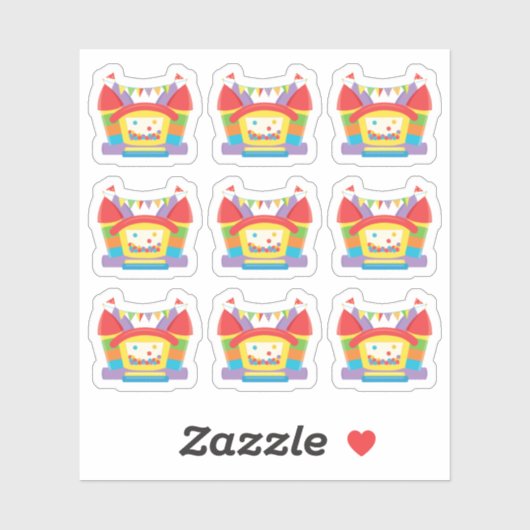 Bounce House Birthday Sticker (Vel)