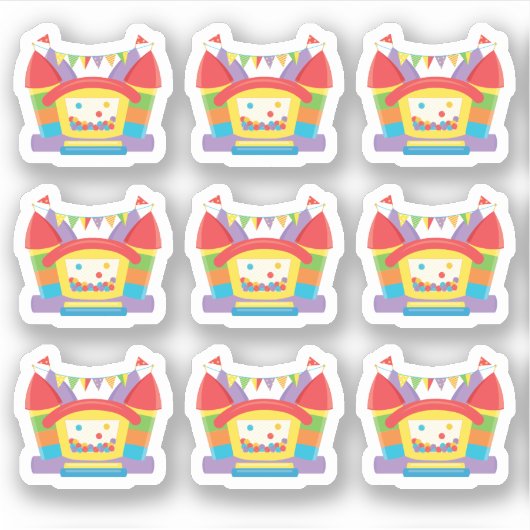 Bounce House Birthday Sticker (Voorkant)