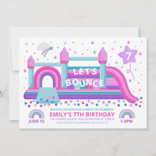 Bounce House Birthday Uitnodiging (Voorkant)