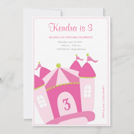 Bounce House Birthday Uitnodiging (Voorkant)