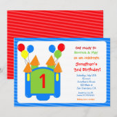 Bounce House Birthday Uitnodiging (Voorkant / Achterkant)