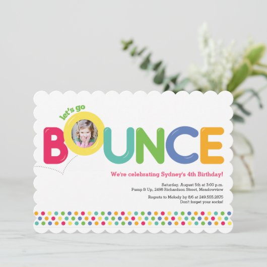 Bounce House Birthday Uitnodiging Fotokaart Multi (Staand voorkant)